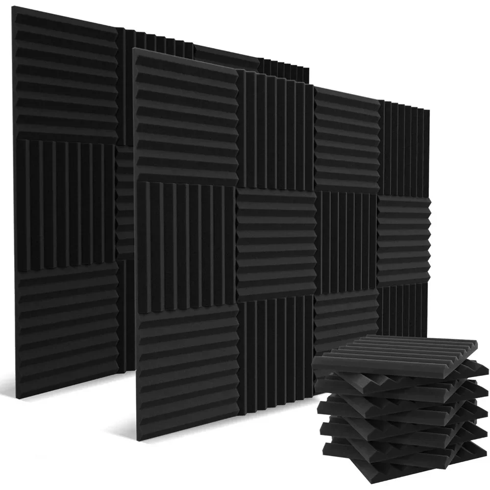 

52 Pack Acoustic Panels 1 X 12 X 12 Inches, Acoustic Foam, High Density- Soundproof Studio Wedges, Soundproofing Panels