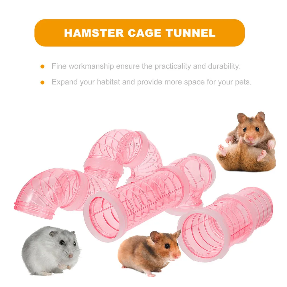 

1Set Transparent Hamster Cage Tunnels Durable Plastic Easy Observe Pet Activities Supplies Hamster Tunnels Pet Cage Supplies