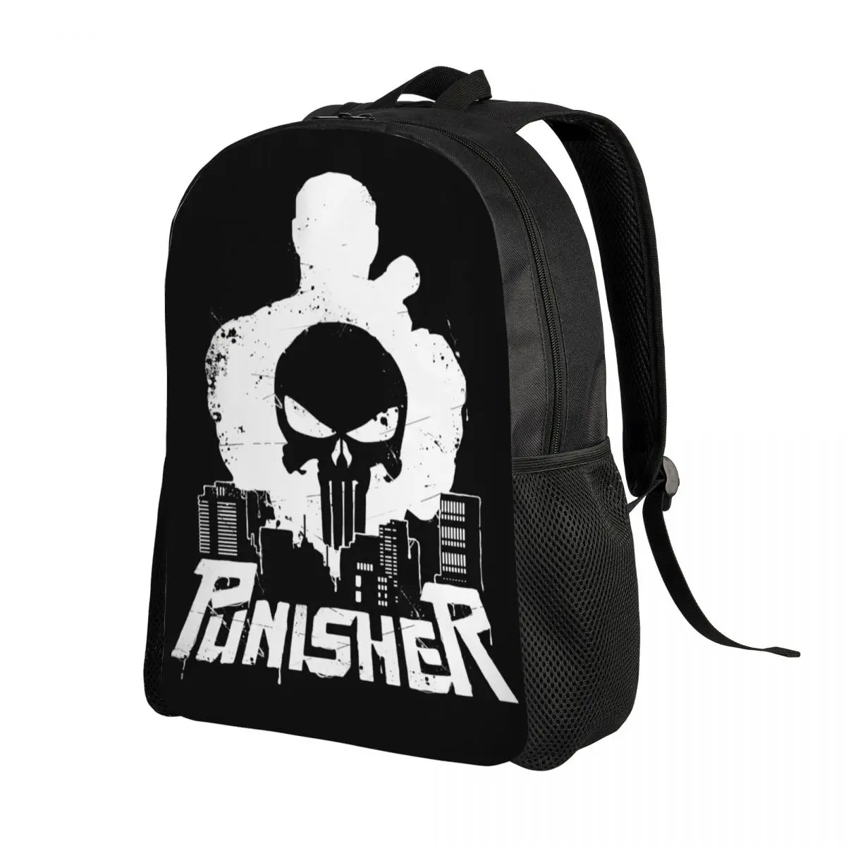 Custom 3D Print Punisher Skyline Backpack for Boys Girls College School Travel Bags Women Men Bookbag Fits 15 Inch Laptop