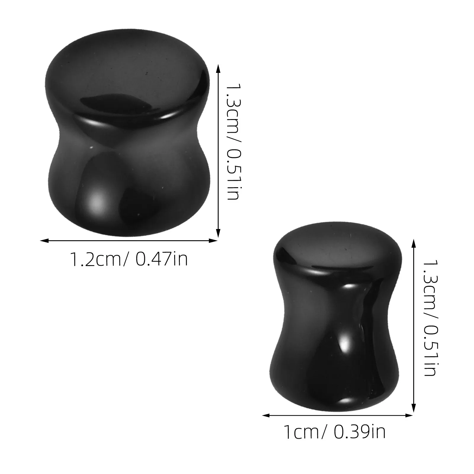 4Pairs Obsidian Ear Plugs Gauges Smooth Stone Tunnels Stretchers 5 6 8 10 Mm Unique Design for Stretched Ears Daily Wear