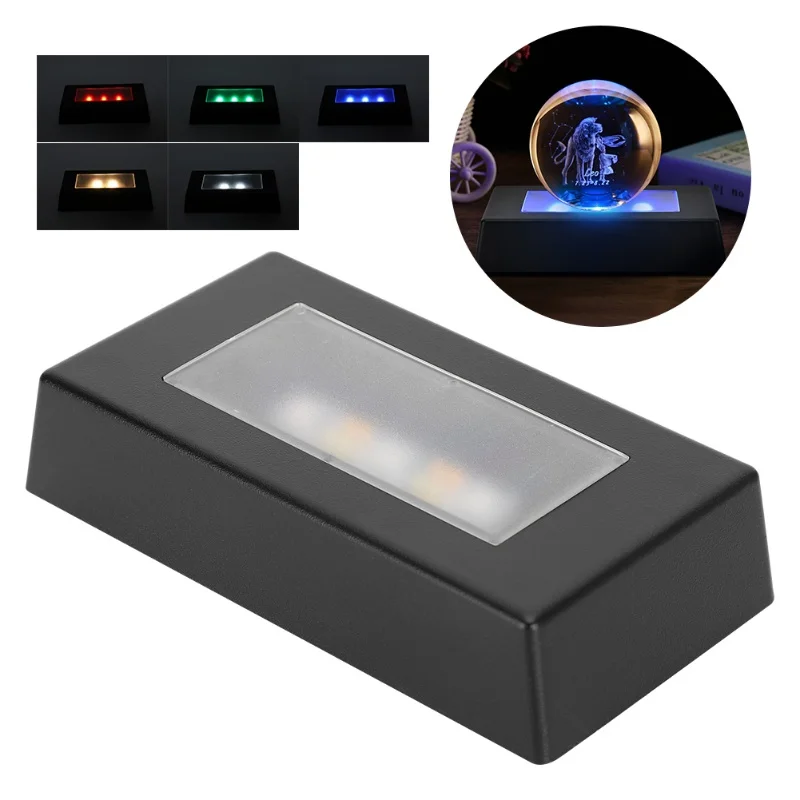 قاعدة عرض LED حامل ضوء متغير اللون مع كابل USB لمجوهرات التماثيل الكريستالية ثلاثية الأبعاد #1