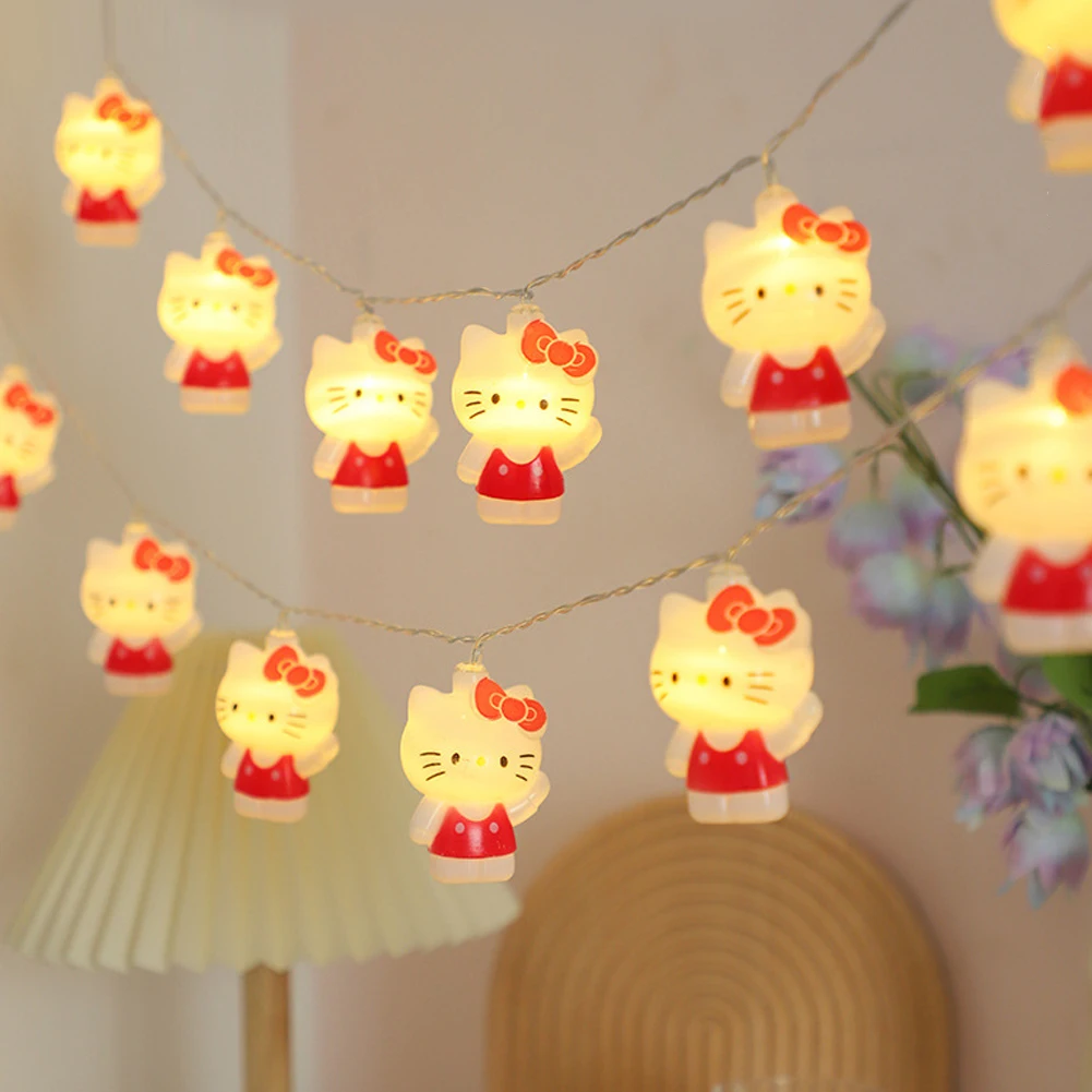 Cute Cartoon Cat Fairy Light String Girls Kids Room Decoration Lights Birthday Party Light Garland Outdoor Camping String Lights