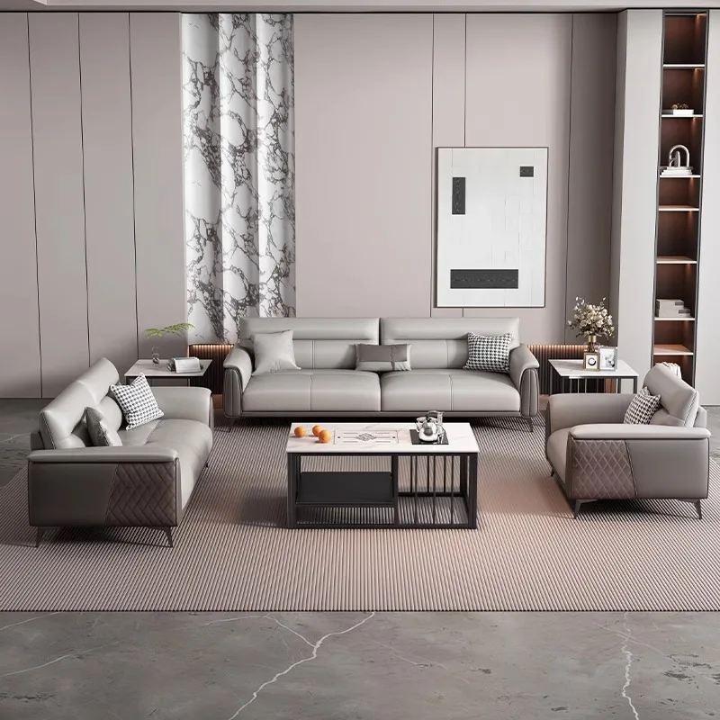 Office Sofa Business Reception Room Meeting Three Single Small Simple Modern Office Sofa Coffee Table Combination