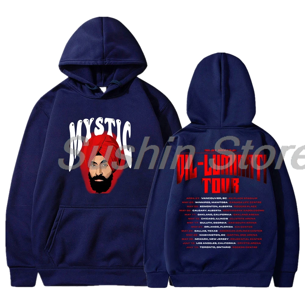 Толстовка Diljit Dosanjh Mystic Dil-Luminati Tour 2024, уличная одежда с длинным рукавом, женская и мужская толстовка с капюшоном, одежда в стиле хип-хоп