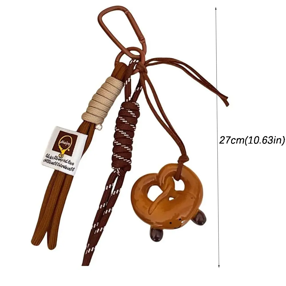 حبل مضفر القلويات المياه الخبز حقيبة قلادة اليدوية تقليد الخبز المفاتيح قلادة الطالب المدرسية الشنق
