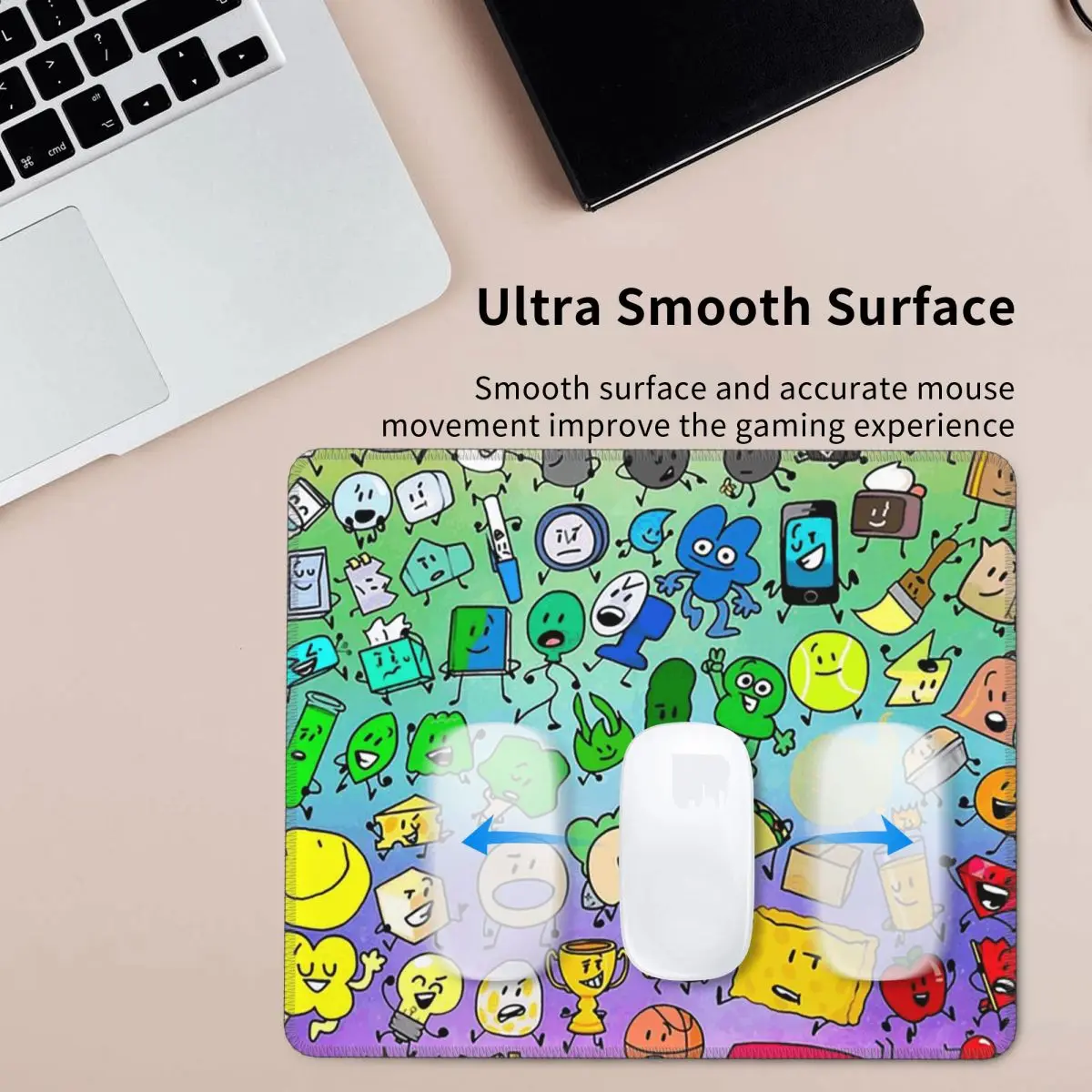 BFDI Inanimate Insanity All Characters Mouse Pad Computer Keyboard Mouse Mat Gaming PC Laptop Desk Mat Office Table Mats