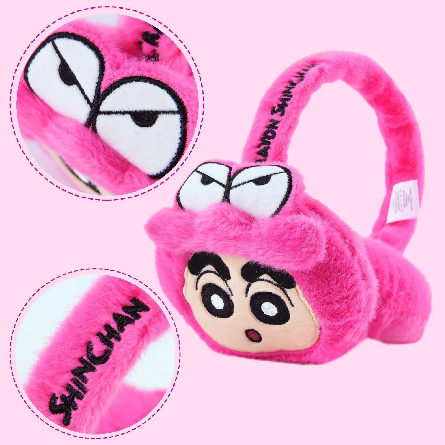 Kawaii Crayon Shin Chan Superman Panda Winter Warmth Eartips Children's Ear Cover Girls' Warm Folding Plush Eartips Girl's Gifts