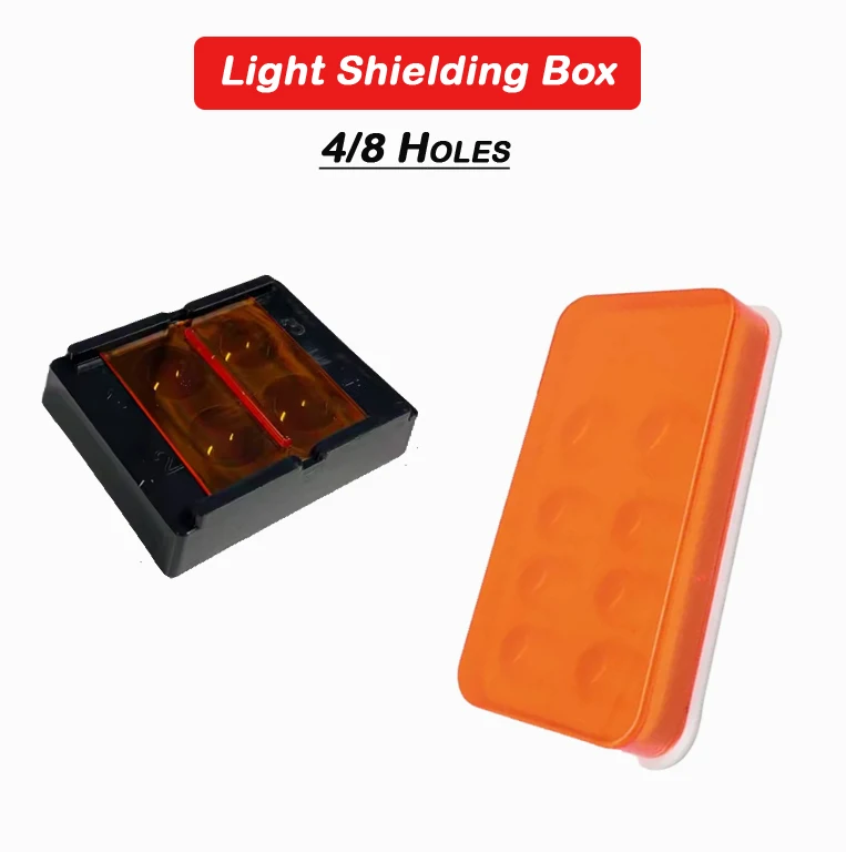 

Стоматологическая светозащитная коробка, защитная смола для магазина, коробка для смешивания, 4/8 отверстий, композитная бленда для линз, антисветовые инструменты для ухода за полостью рта