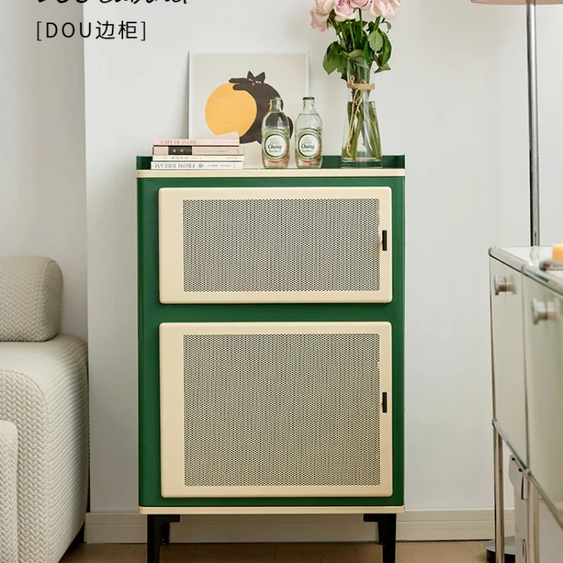 

Lower left Nordic retro bedside cabinet Small unit, simple modern household storage cabinet, internet celebrity creative bedside