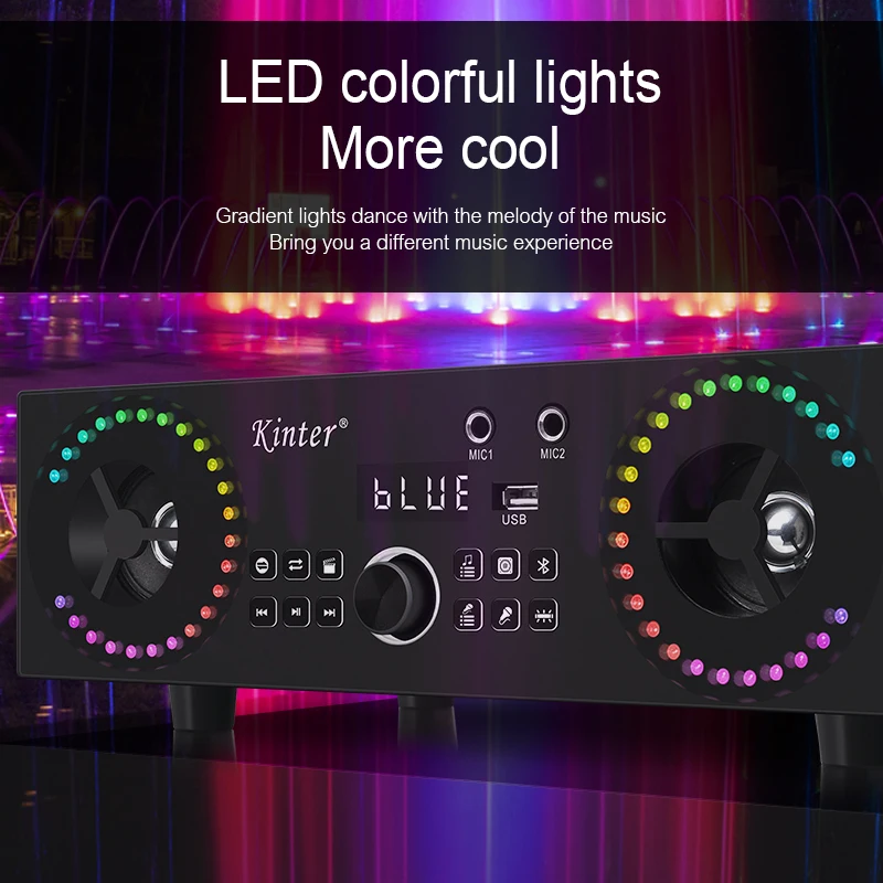 Kinter 017 amplificatore altoparlante classe D scheda amplificatore Audio amplificatori di potenza professionali con lampada RGB