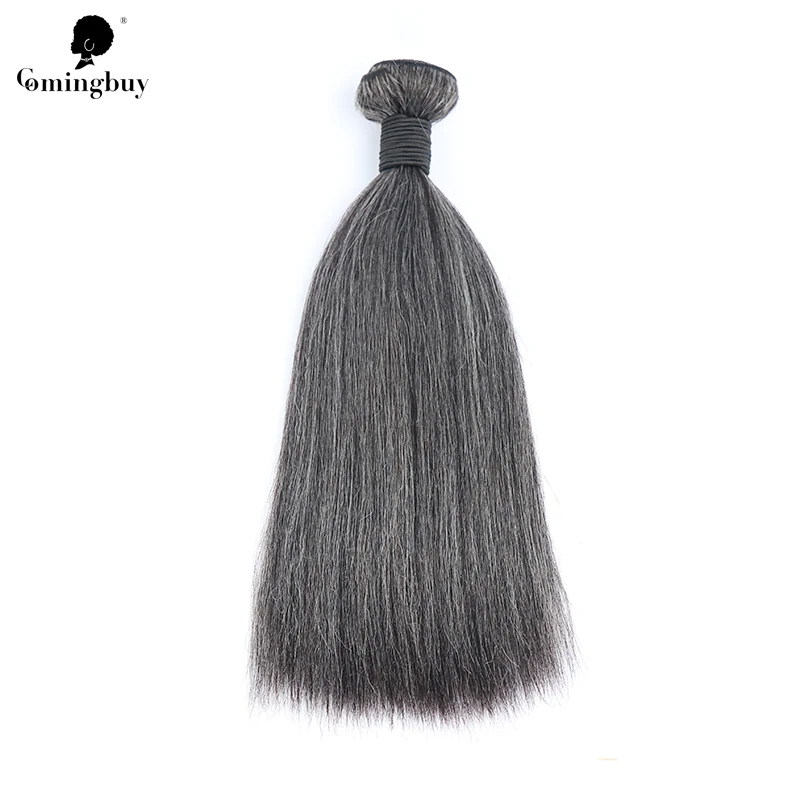 Grey Sliver Human Hair Bundles And Closure Grey Hair Extensions Straight Vietnamese Virgin Saltand Pepper Hair In Bulk Comingbuy