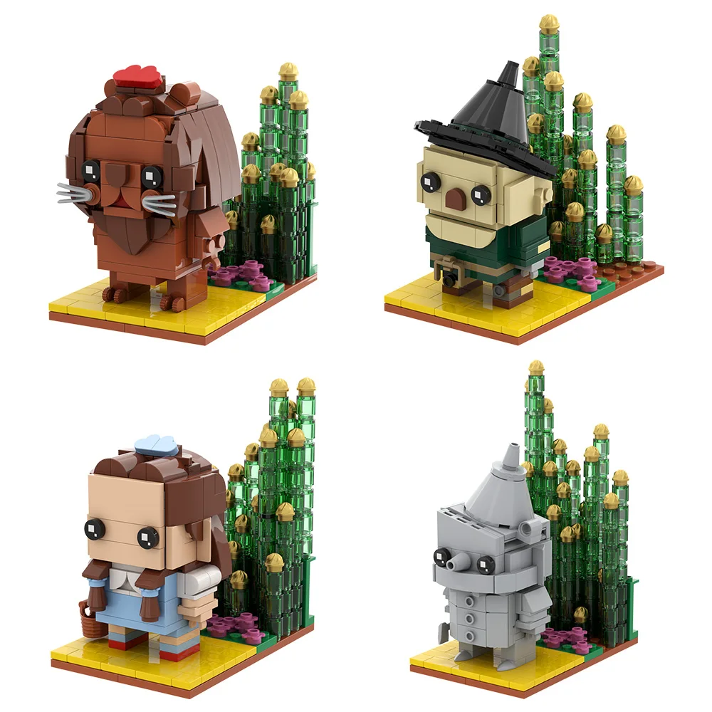 Moc cowardlyeds leão brickheadzs blocos de construção modelo engraçado filme orothy gale estanho homem tijolos espantalho brinquedo para crianças presente