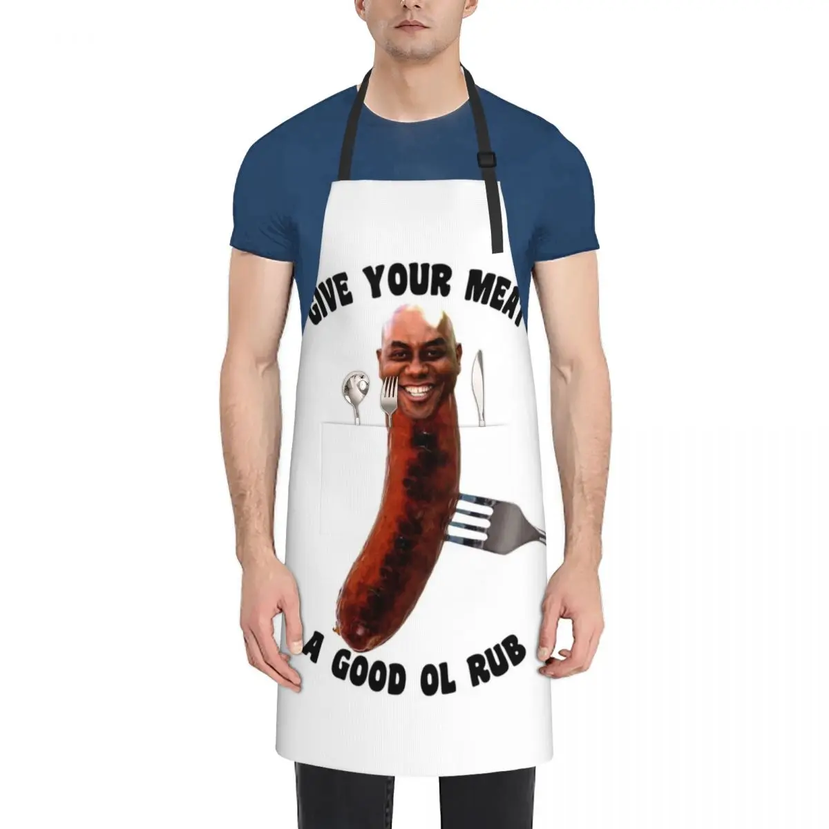 

Ainsley Harriott - Give Your Meat A Good Ol Rub Apron Men kitchen manicurist Apron