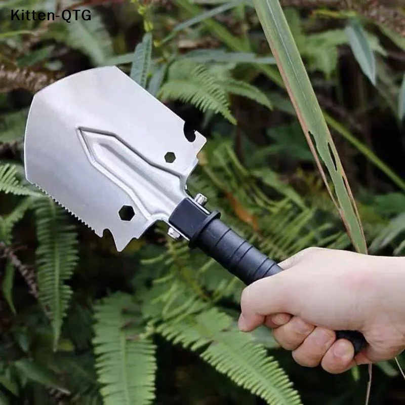 Outdoor Multi-functional Military Shovel - Portable Stainless Steel Camping & Garden Digging Spade, Ideal For Outdoor Adventures