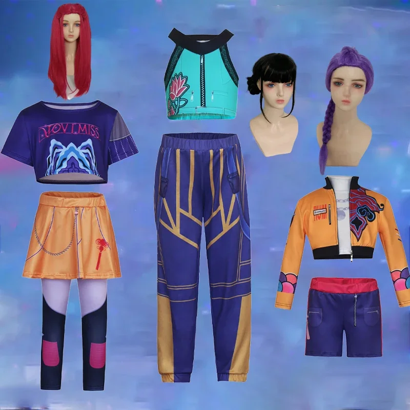 

Детские костюмы для косплея «Охотники на демонов» для девочек, Зия Мира Руми, фантазийные наряды для ролевых игр, Kpop, карнавальные костюмы на Хэллоуин