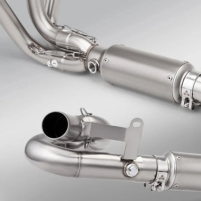 `51mm Motorcycle Exhaust Front Link Pipe With Two Oxygen Sensor Ports Aftermarket Escape Tube For CFMOTO 675SR 675 SR CF675SR