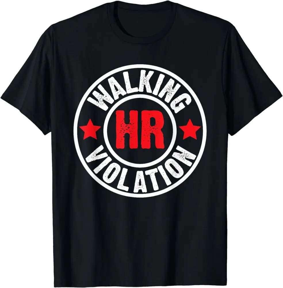 Walking HR Violation Human Vintage Humor T-Shirt  Tees High Quality 100%Cotton Short Sleeve