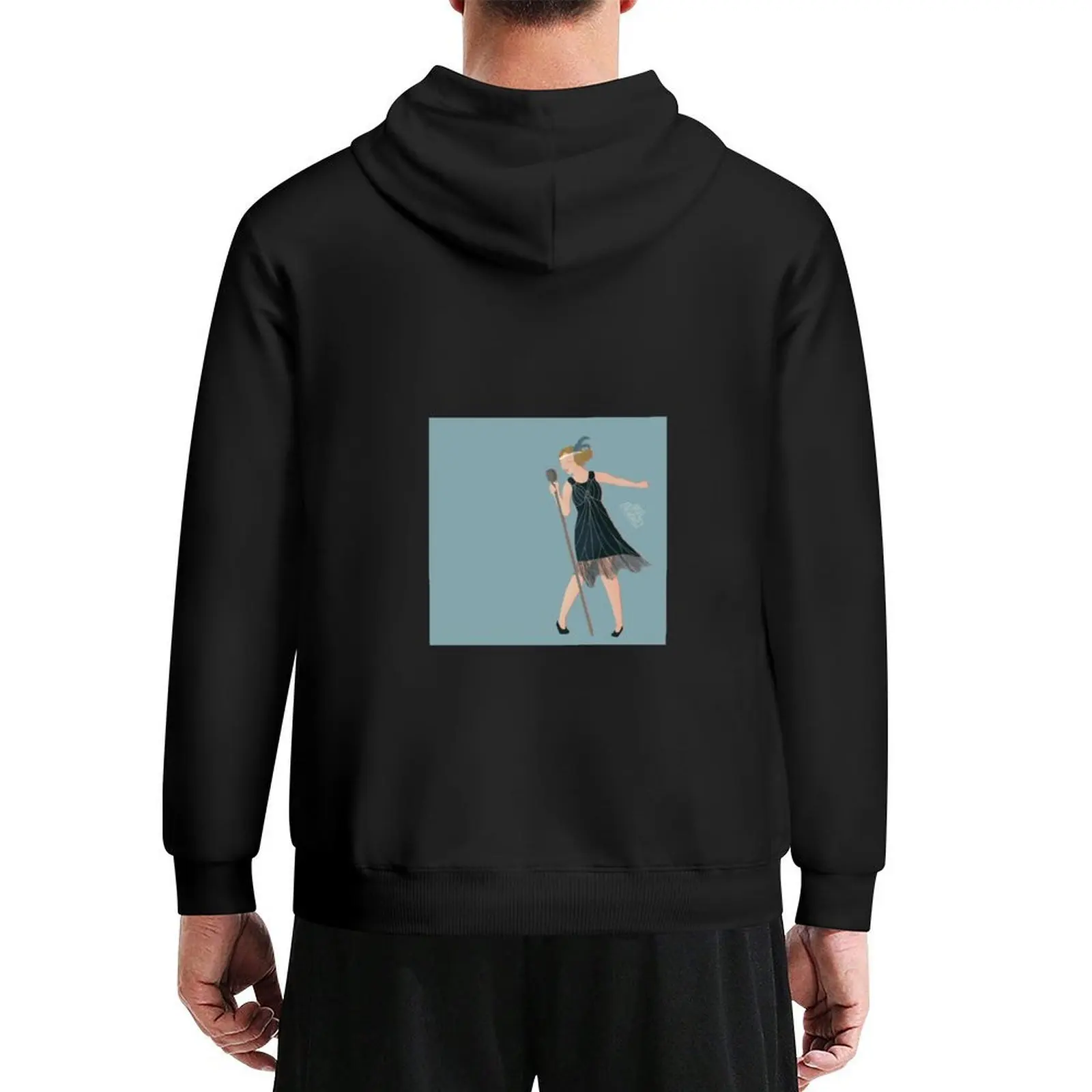 

singing 1920's flapper (blue) Hoodie aesthetic clothing men's sweat-shirt set japanese style men's sweat-shirt new hooded tee