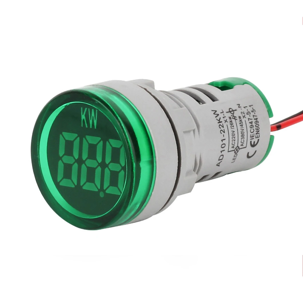 ABILKEEN  Top Quality Round Head Plastic Power Meter 26KW-45KW Digital Display Industrial Power Meter with LED Illumiante