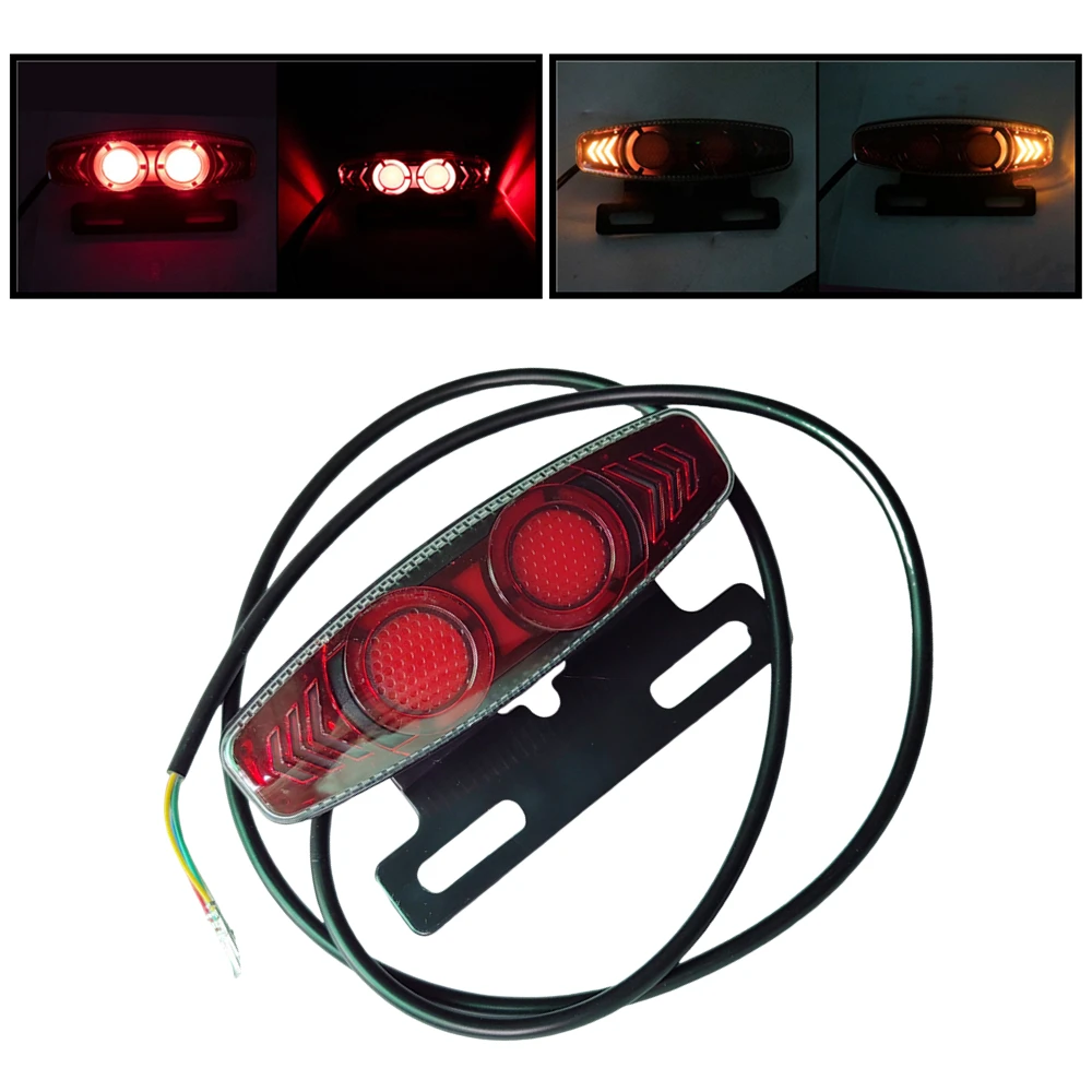 Electrical Motorbike Tail Light 48V E Bike Taillight 48 Volt ATV Motorcycle Rear Headlight Position Brake Dynamic Turn Light