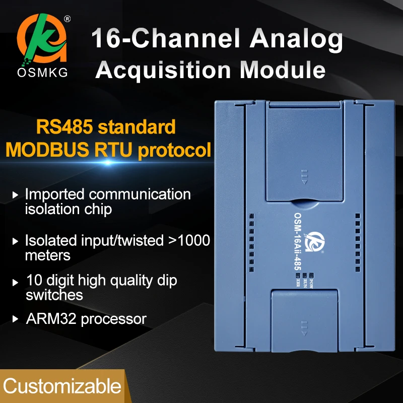 AoShangMing 16 каналов RS485 аналоговый входной модуль 0-20mA 4-20mA Modbus RTU плата управления для передатчика температуры