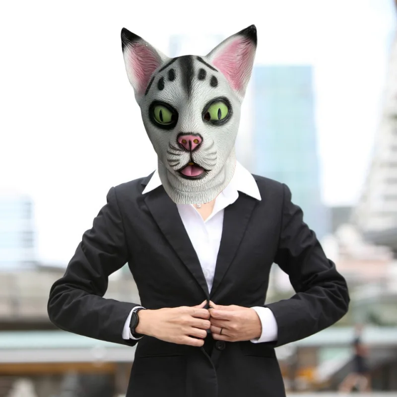 2025 Animal cabeza de caballo máscara capucha divertido COS Halloween Bar canto en vivo accesorios de rendimiento