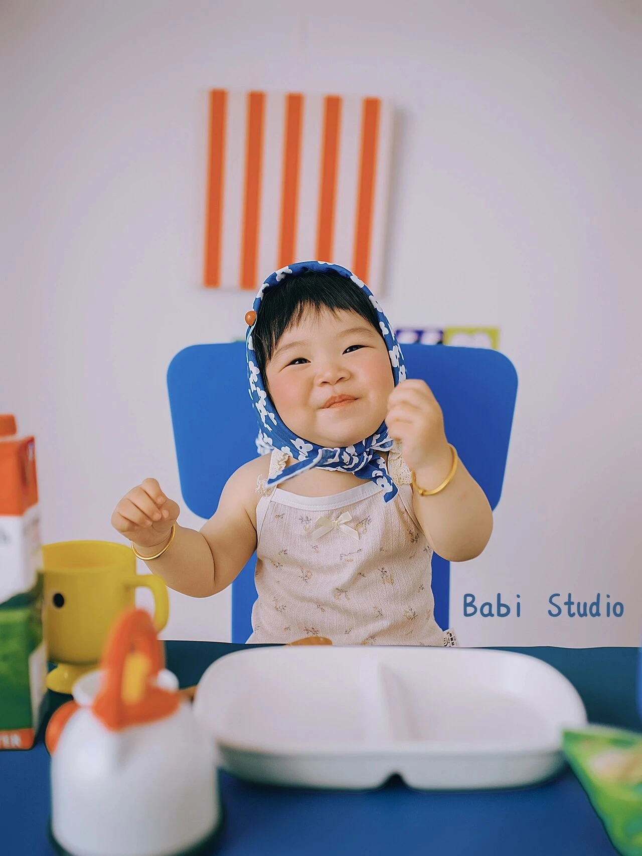 Ropa de fotografía para niños, ropa de comida seca para bebés, fotos anuales de cien días