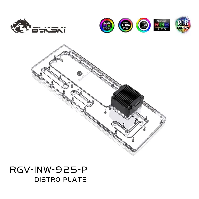 BYKSKI Acrylic Board Water Channel Solution Use for IN WIN 925 Computer Case for CPU and GPU Block / 3PIN RGB / Combo DDC Pump