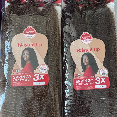 3X Springy Afro Twist Synthetic Braid 16/24inch Short Soft Afro Twist Crochet Braiding Hair Natural Hairstyles For Black Women