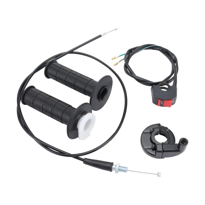 Motorcycle 22mm Twist Throttle Cable Housing Grips Set with Kill Switch for 196cc Mini Baja Doodlebug  MBX10 MBX11
