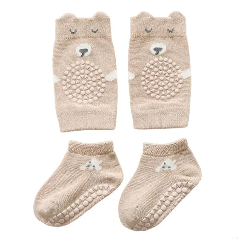 G2TD Baby Knee Guards And Crawling Socks For Infants 0-48Months Breathable And Comfortable Antislip Floor Socks for Indoor