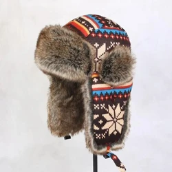 Outdoor Earflap Bomber Hats for Men Women Thick Russian Ushanka Aviator Trooper Snow Ski Berber Winter Hat Cap