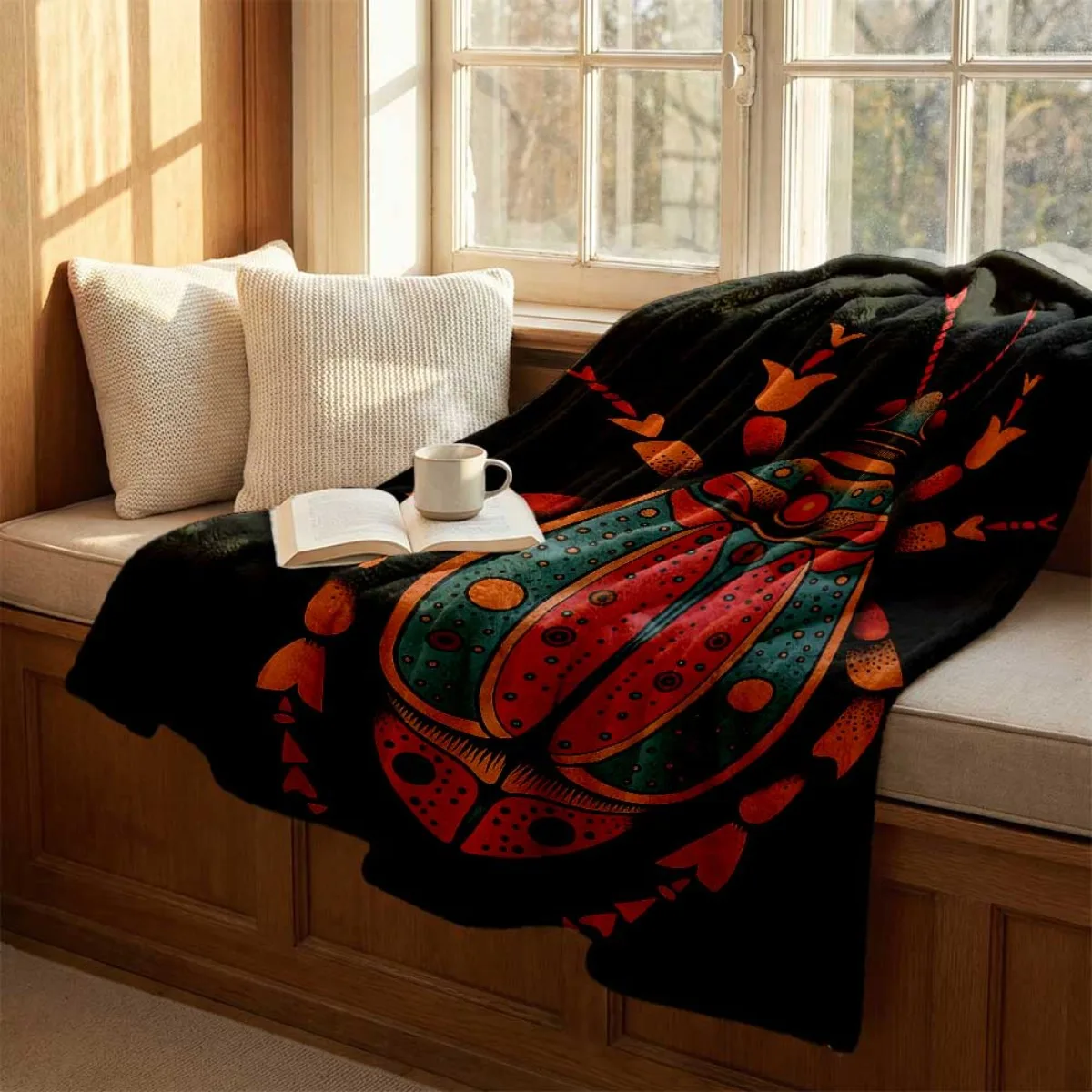 2026 New Flannel Blanket Arrival 1pc Extra Soft Plush Bug-Themed Luxury Throw in Turquoise, Pink, Golden, Black & White for All 4