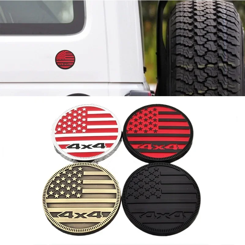 3D Metal Car Body Side Fender Rear Trunk Badge Emblem Sticker 4X4 USA Flag For Jeep Wrangler Patriot Grand Cherokee Auto Decal