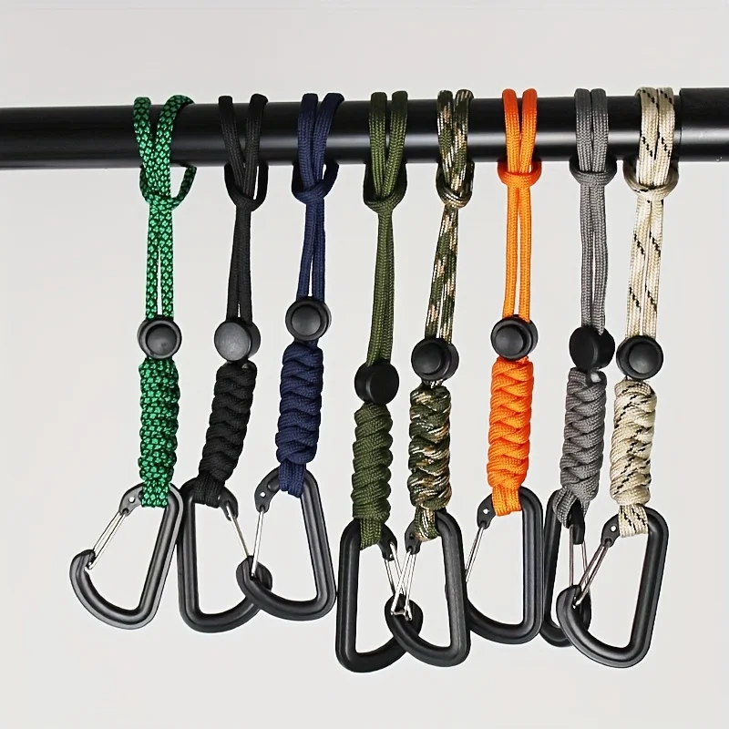 2pcs Braided Outdoor Hanging D Hook Portable Heavy Duty Hanging Buckle For Hiking Traveling Outdoor Adventure Daily Hanging Use