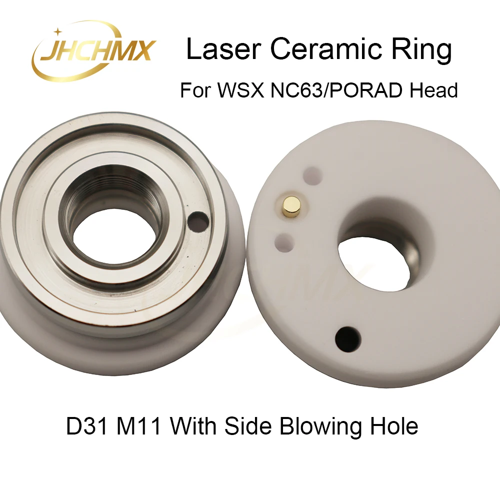 JHCHMX ไฟเบอร์เลเซอร์เซรามิคแหวน WSX WTC-08 D31 M11 PORAD หัวฉีด D41 M11 สำหรับ WSX NC63 หัวตัด PORAD เครื่อง