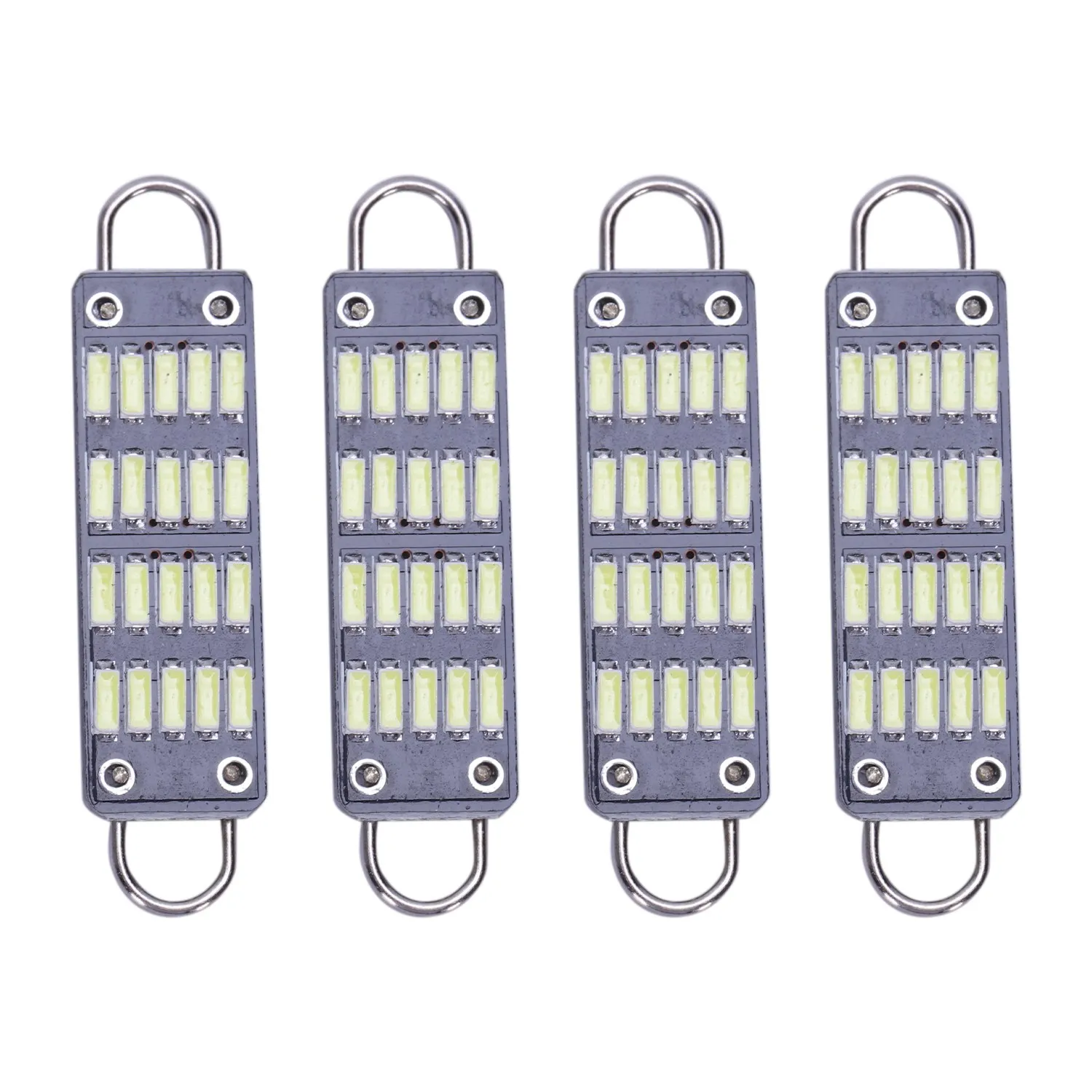 Bulb 44Mm Bright White Festoon Led Bulb,20 Smd Rigid Loop 1.73 Inch Interior  e Map Led Lights 561 562 567 564,Pack Of 4