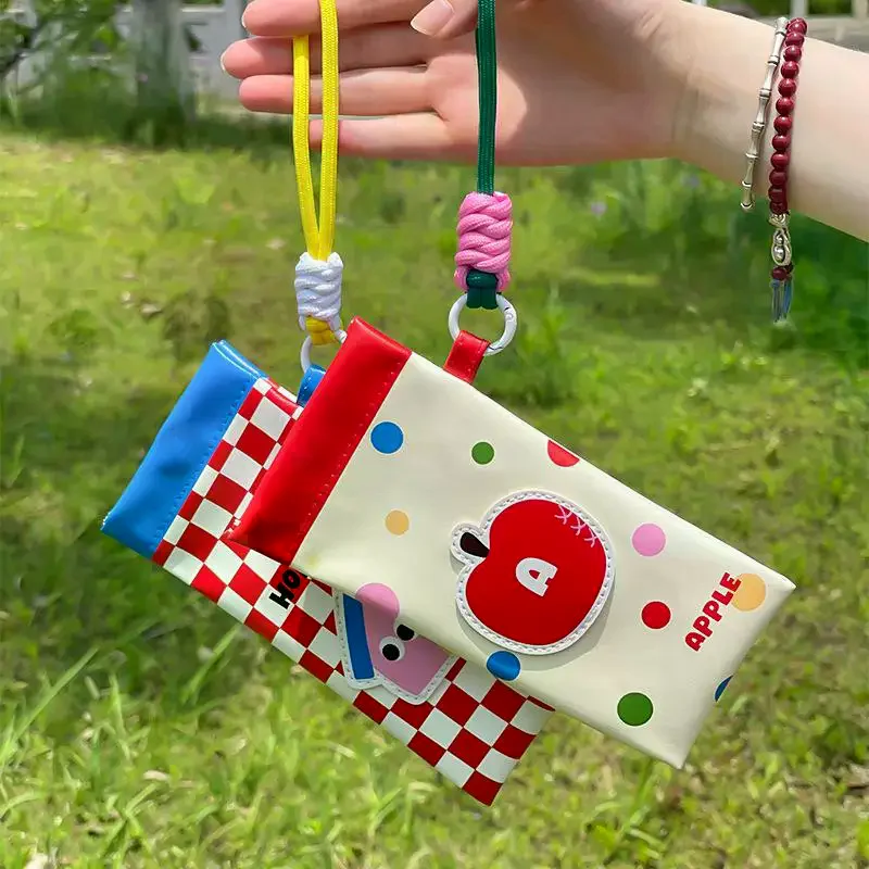 Portable Glasses Storage Bag With Lanyard Outdoor Sunnies Storage Bag Automatic Closed Cover Pu Leather Glasses Case
