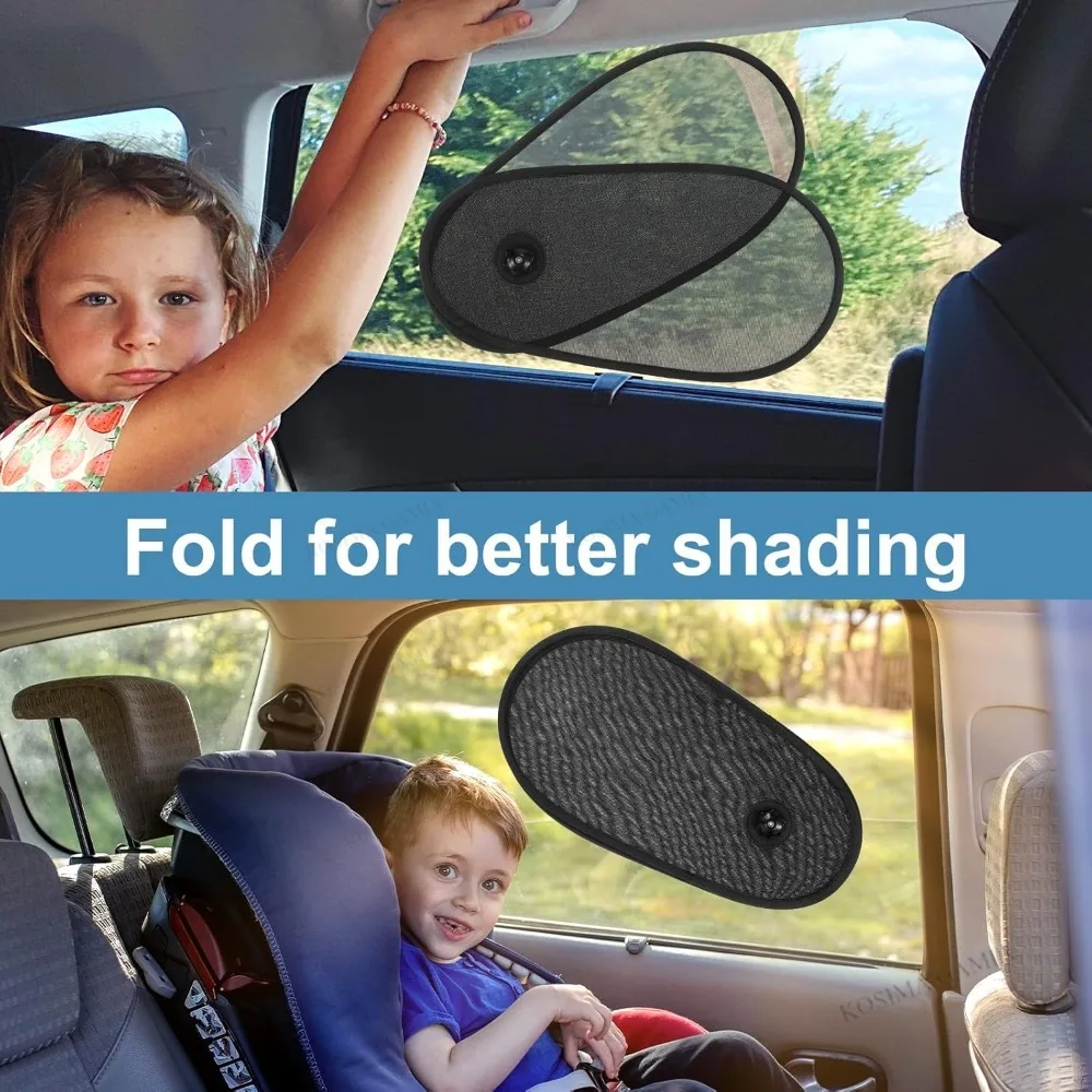 Adjustable Car Sun Visor UV Protection Heat Insulation Nylon Material Sun Shield Suction Cup Mounting Not Blocking Line Sight