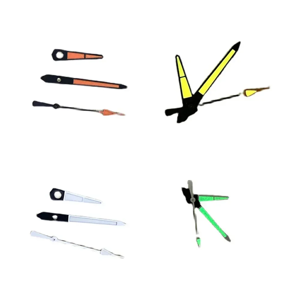 Orange/weiße Uhrzeiger für NH35/NH36 Uhrwerk, Modifikationsteile, Zeiger mit grün leuchtendem NEUEM DIY