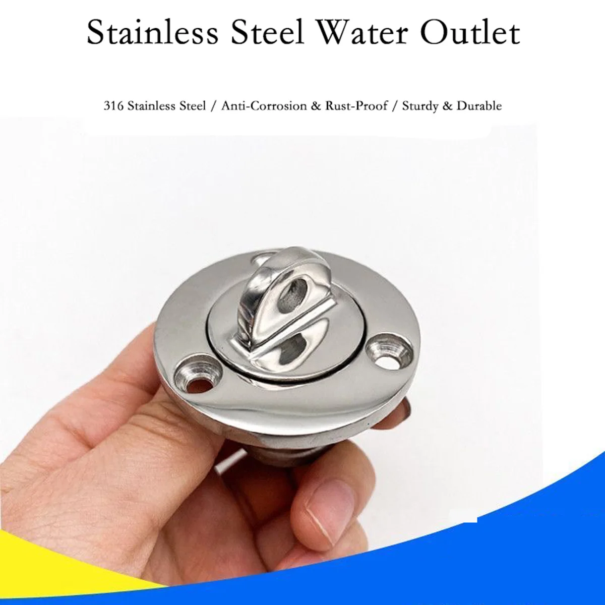 Marine 316 Stainless Steel Drain Plug & Outlet, Boat Water Stopper, Yacht Drain Bung, Speedboat Drainage Fitting