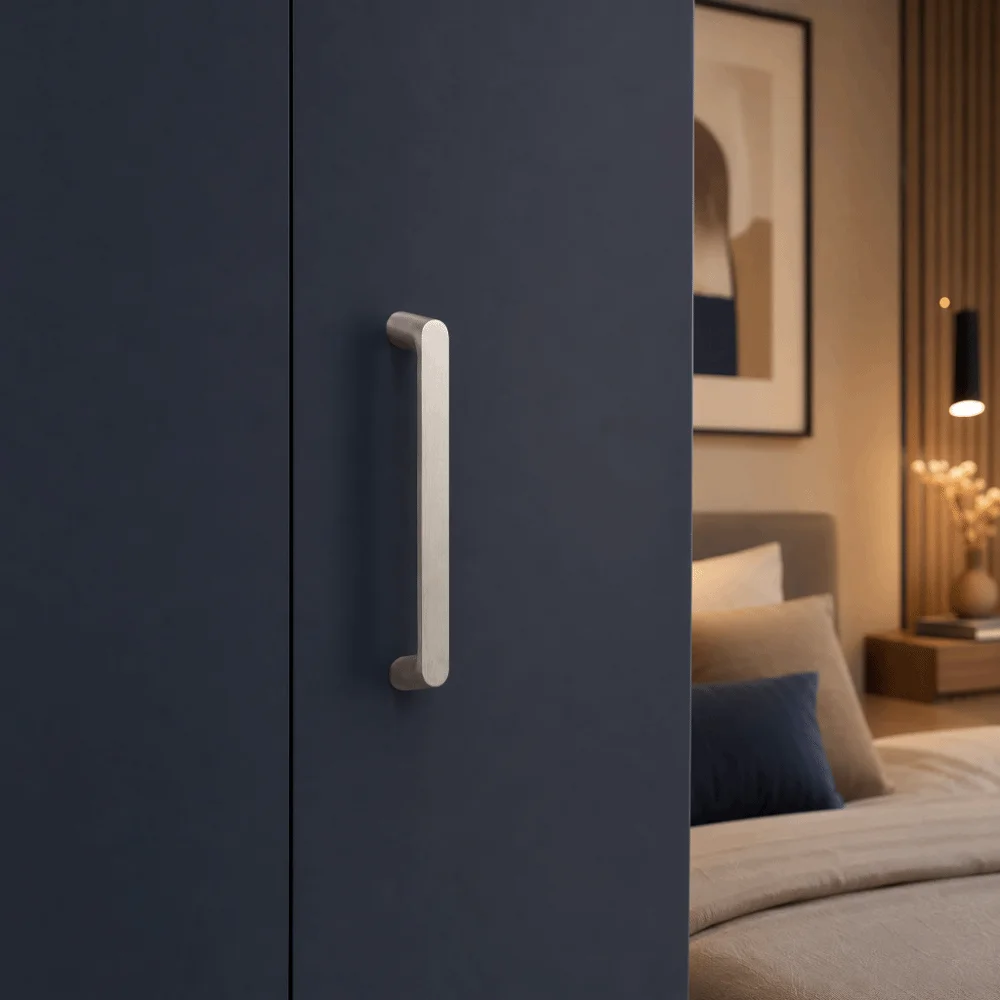 Modern Brushed Nickel Finish Cabinet Handles Aluminum Alloy Luxury Drawer Pulls Modern Style Cabinet Knobs For Kitchen Cupboard