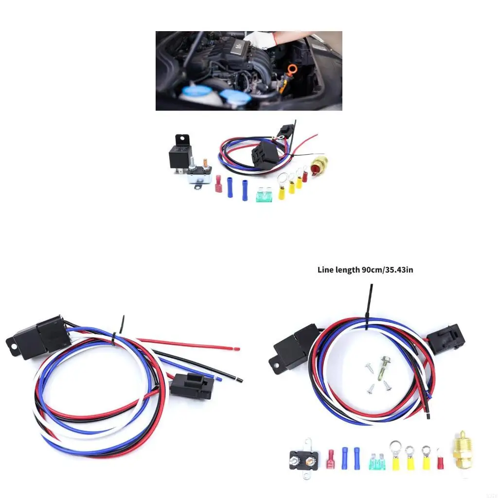 

12 В 4 проволочных электронных двигателей переключатели реле заземления для автомобильного управления термостатом вентилятора