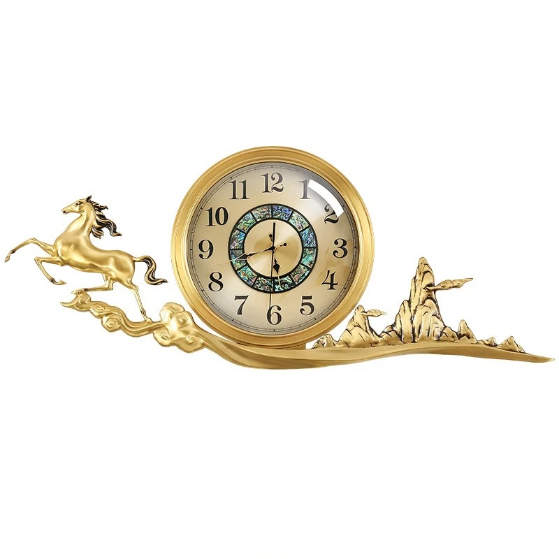 Pure copper wall clock, new Chinese-style creative success, decorative clocks and watches, living room home light luxury