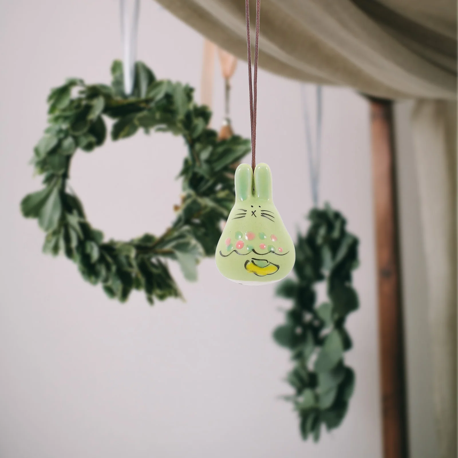

Wind Chimes Rabbit Decor Decoration Windchimes for Bunny Green Hanging Ornament Decorations