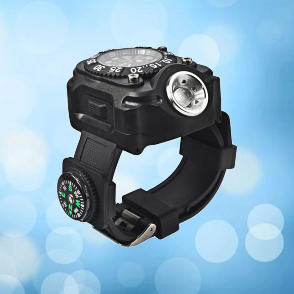 

LED Torch Wrist Light Watch Black Portable Outdoor Watch Flashlight Compass Running Hiking Camping LED Wrist Light