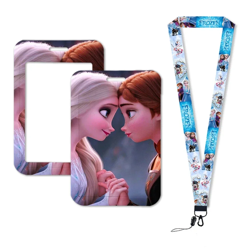 

Disney «Холодное сердце», принцесса Эльза и Анна, шейный ремешок для карточного значка, брелок для ключей, ремешок для ключей, сделай сам, подвесной веревочный ремешок для телефона