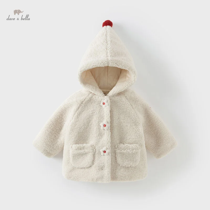 

Dave Bella Children Girls Baby Cute Tops Outerwear 2024 Autumn Winter Casual Sweet Girls Clothes Overcoat Outdoor Warm DB4242796