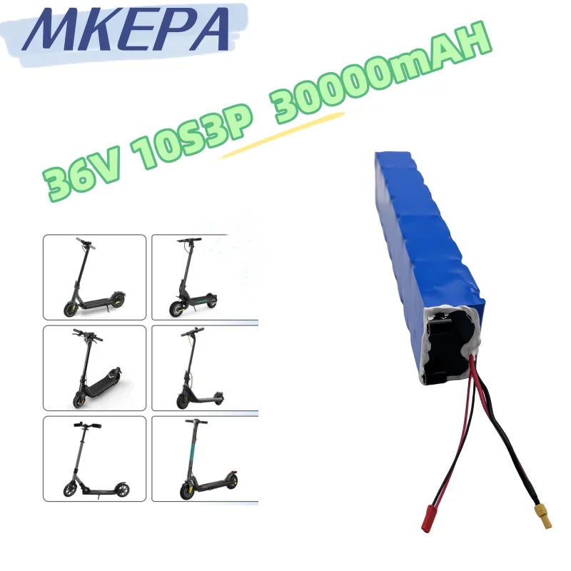 Mkepa 10S3P 36V 30000mAh 36v Electric Scooter Battery Pack 18650 Lithium M365 Electric Scooter 36v Battery Scooter