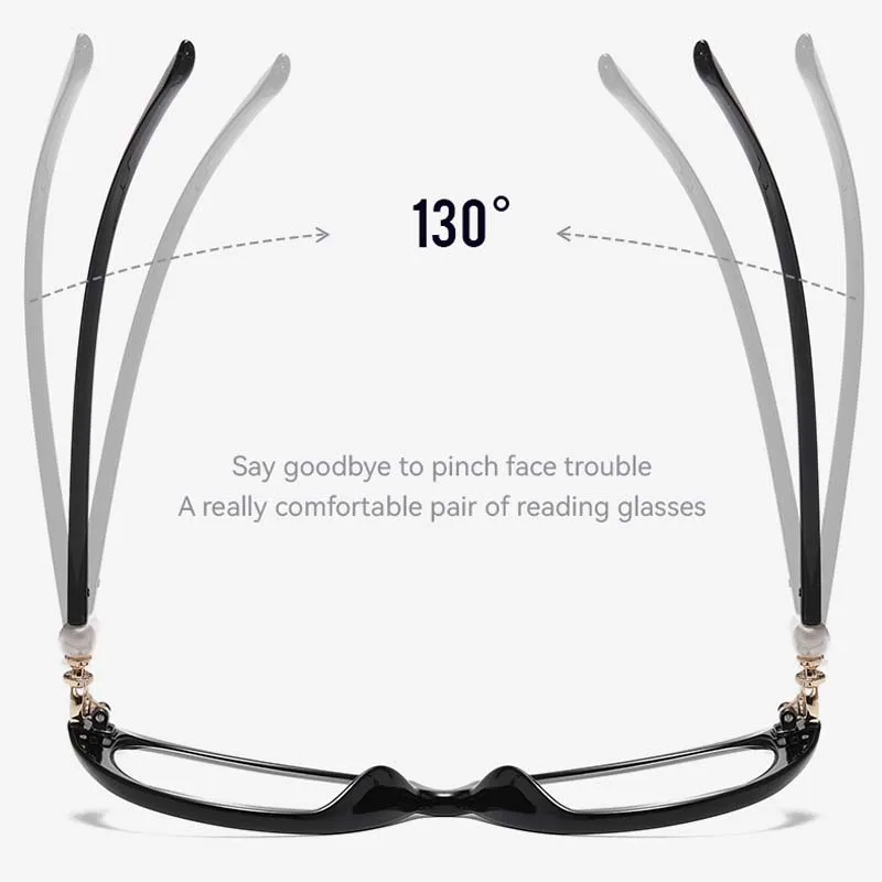 Stylish Cat-Eye Multifocal Blue Light Blocking Reading Glasses with Patterned Design Photochromic Presbyopia Glasses for Women